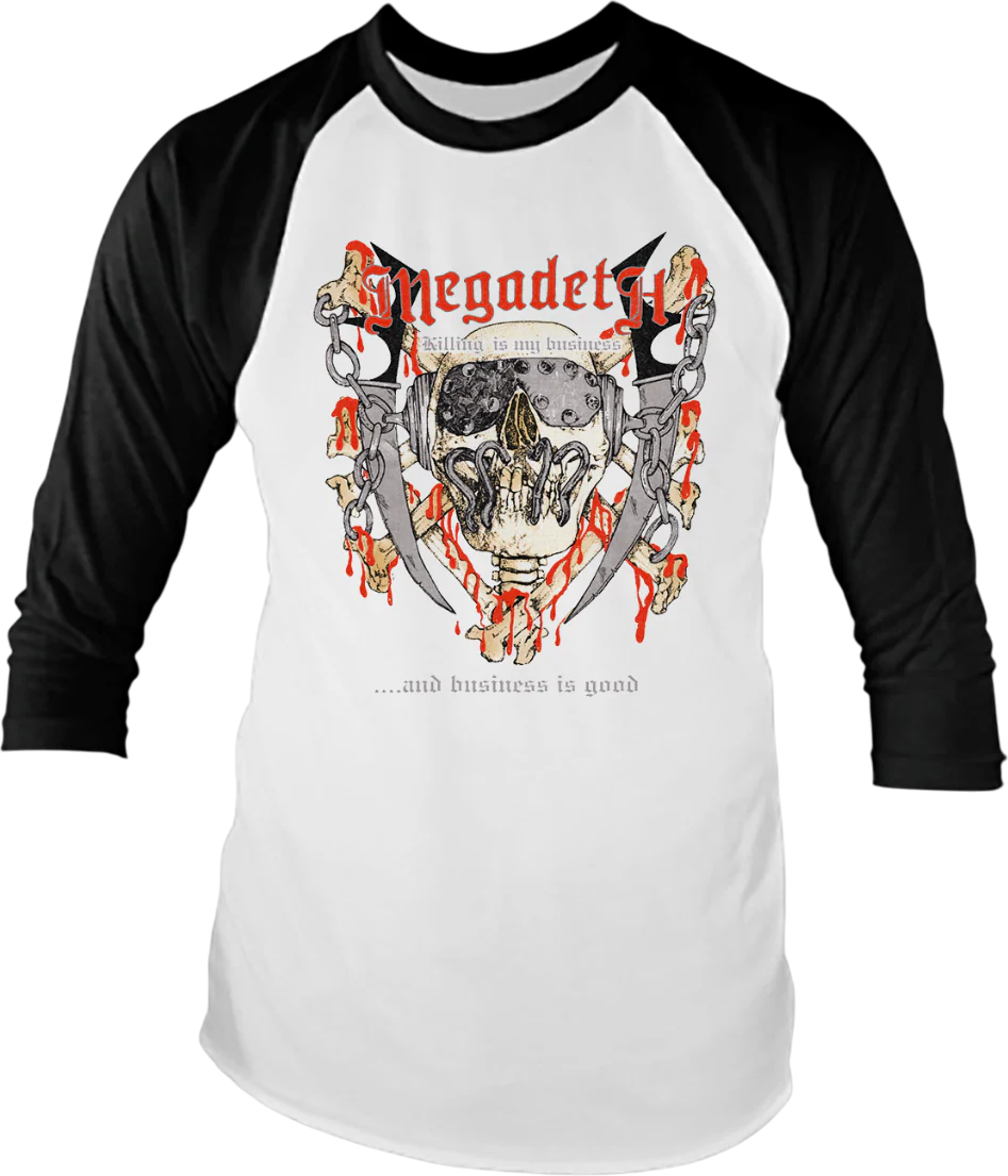 Killing Is My Business Megadeth Raglan Baseball Shirt