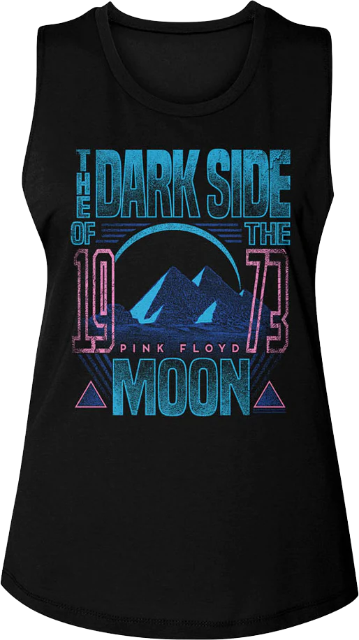 Ladies Dark Side of the Moon 1973 Pink Floyd Muscle Tank Top