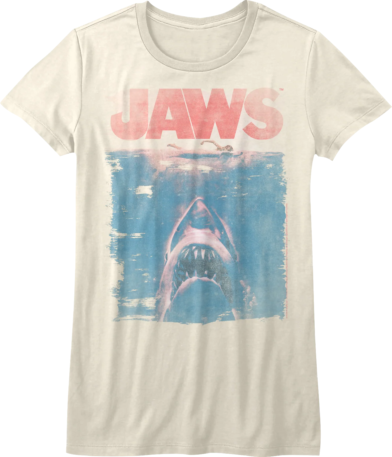 Womens Distressed Movie Poster Jaws Shirt