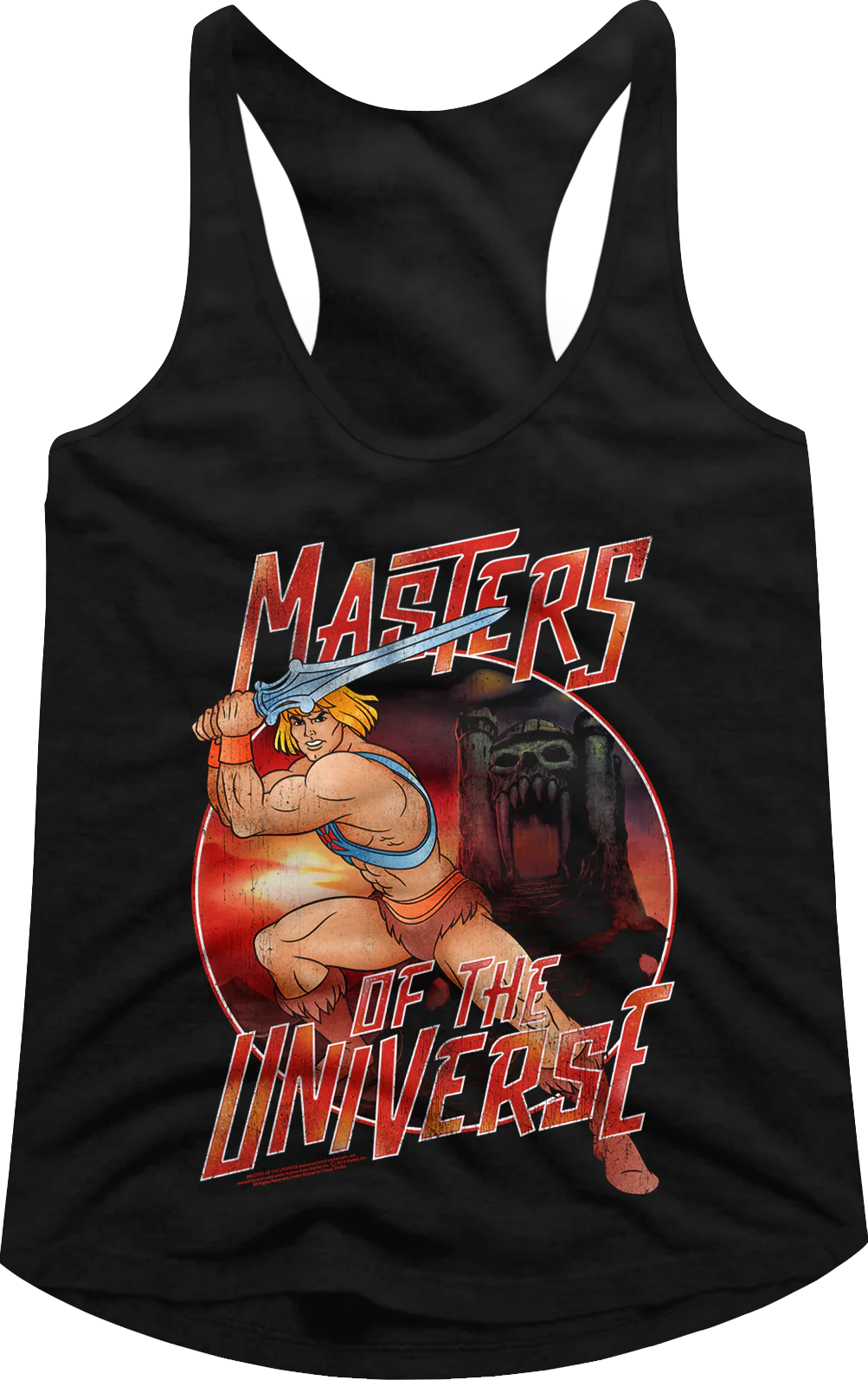 Ladies He-Man Action Pose Masters of the Universe Racerback Tank Top
