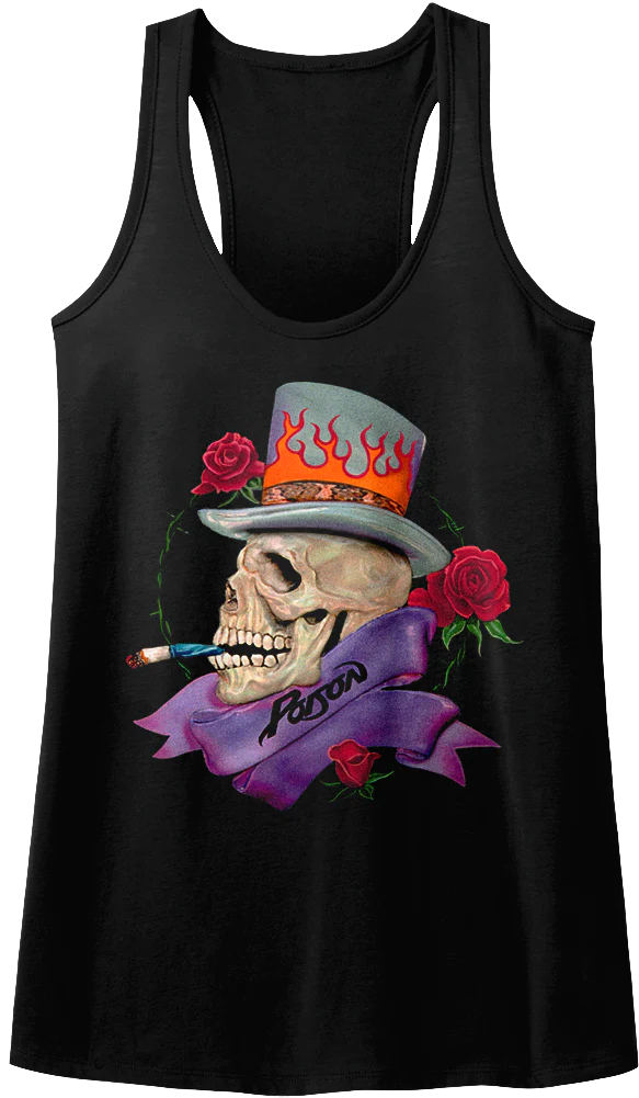 Ladies Smoking Skull Poison Racerback Tank Top
