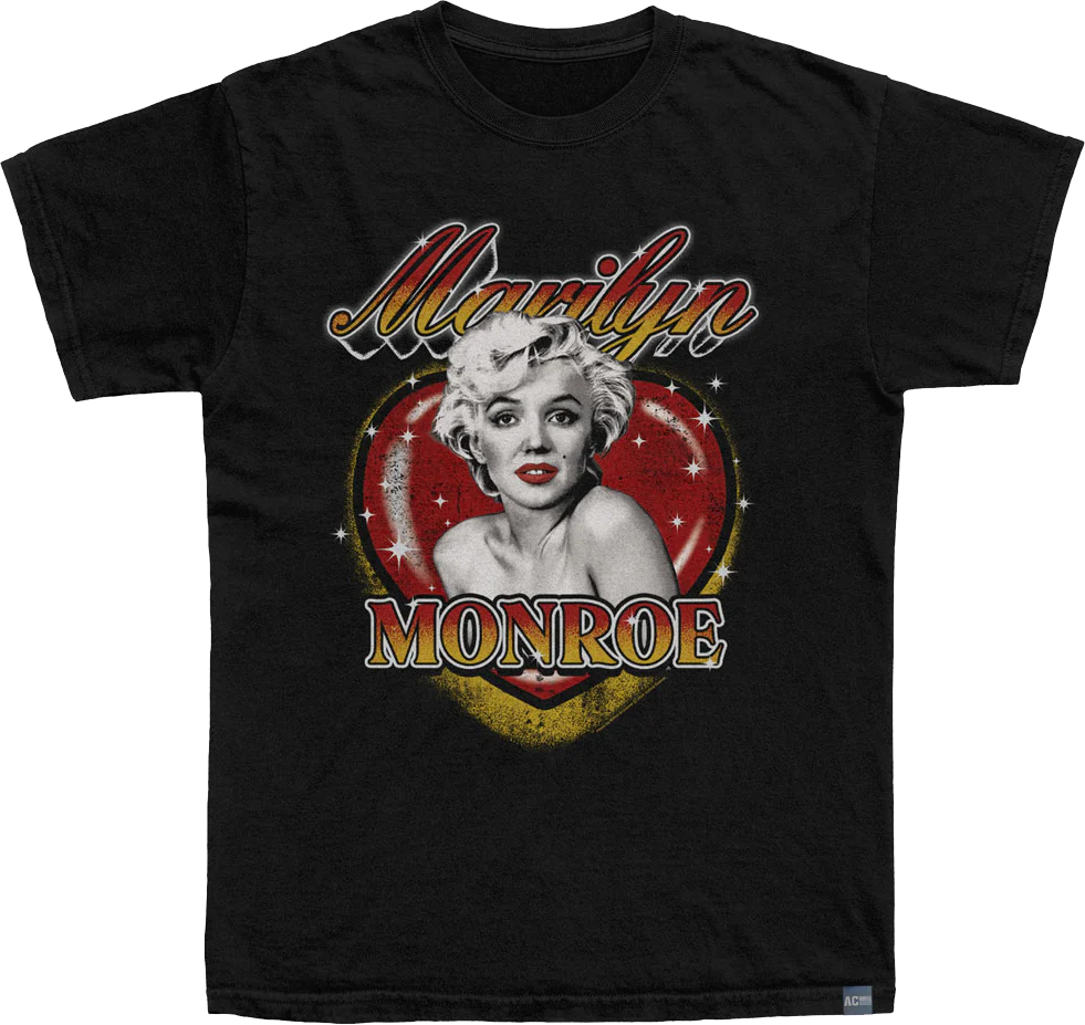 Made In USA Sparkling Heart Marilyn Monroe T-Shirt