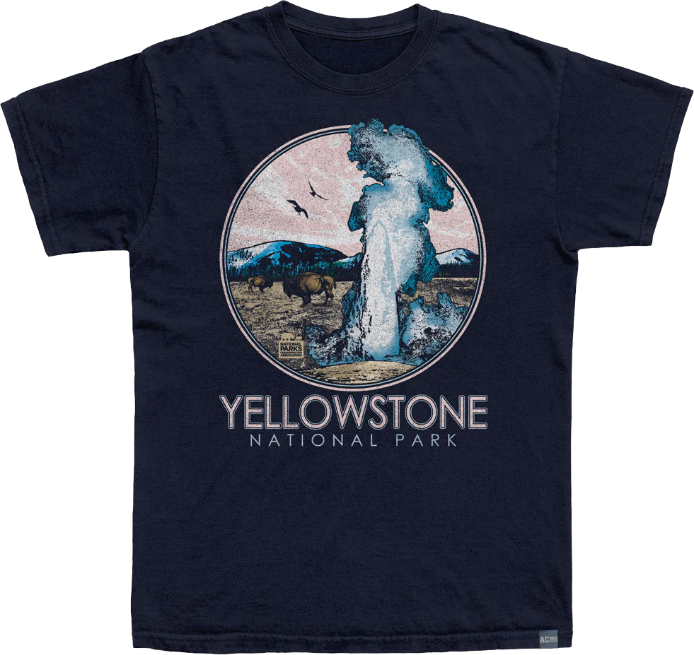 Made In USA Yellowstone Geyser Circle NPCA T-Shirt