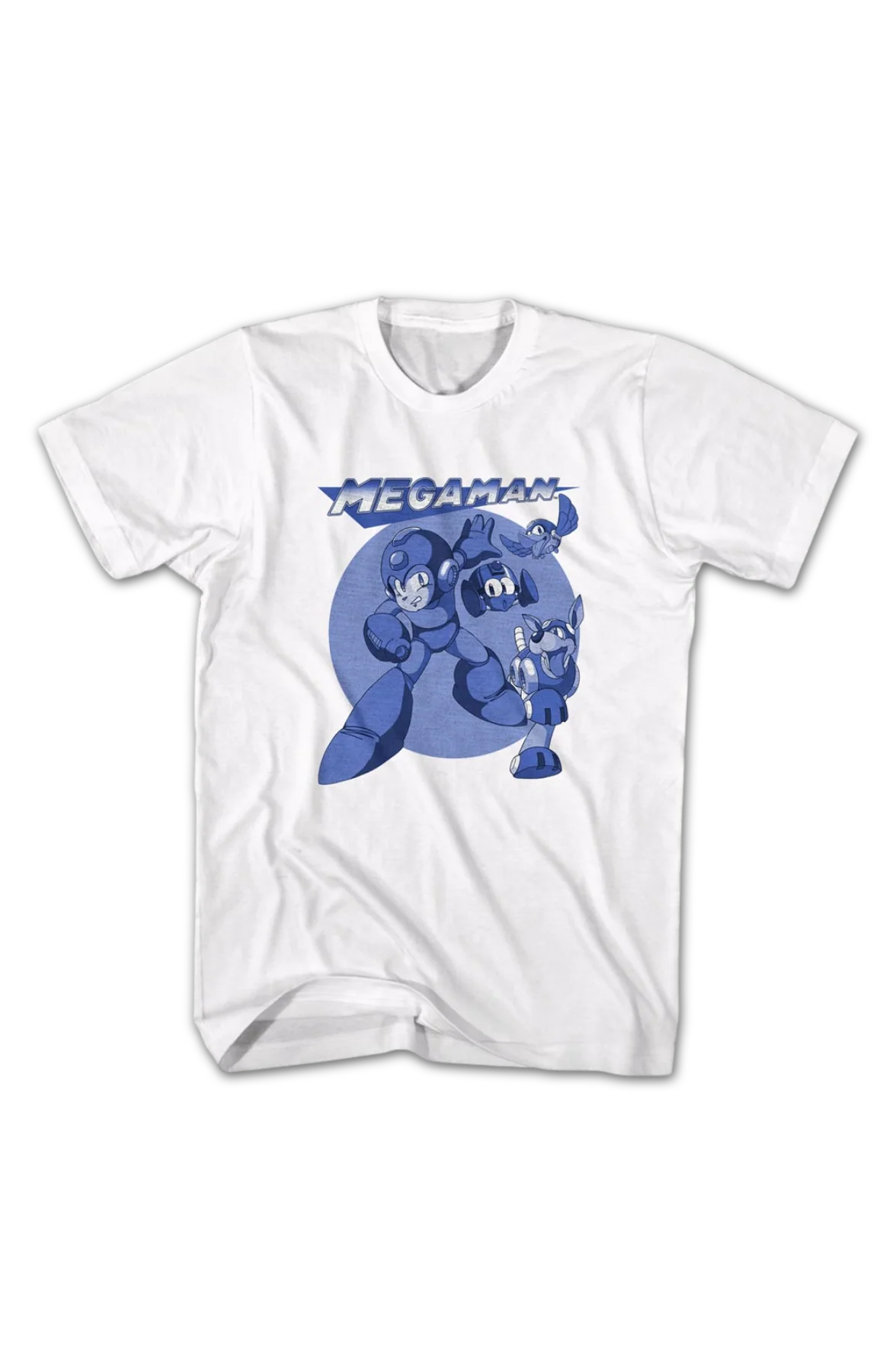 Mega Blue Poses Mega Man T-Shirt - Image 2