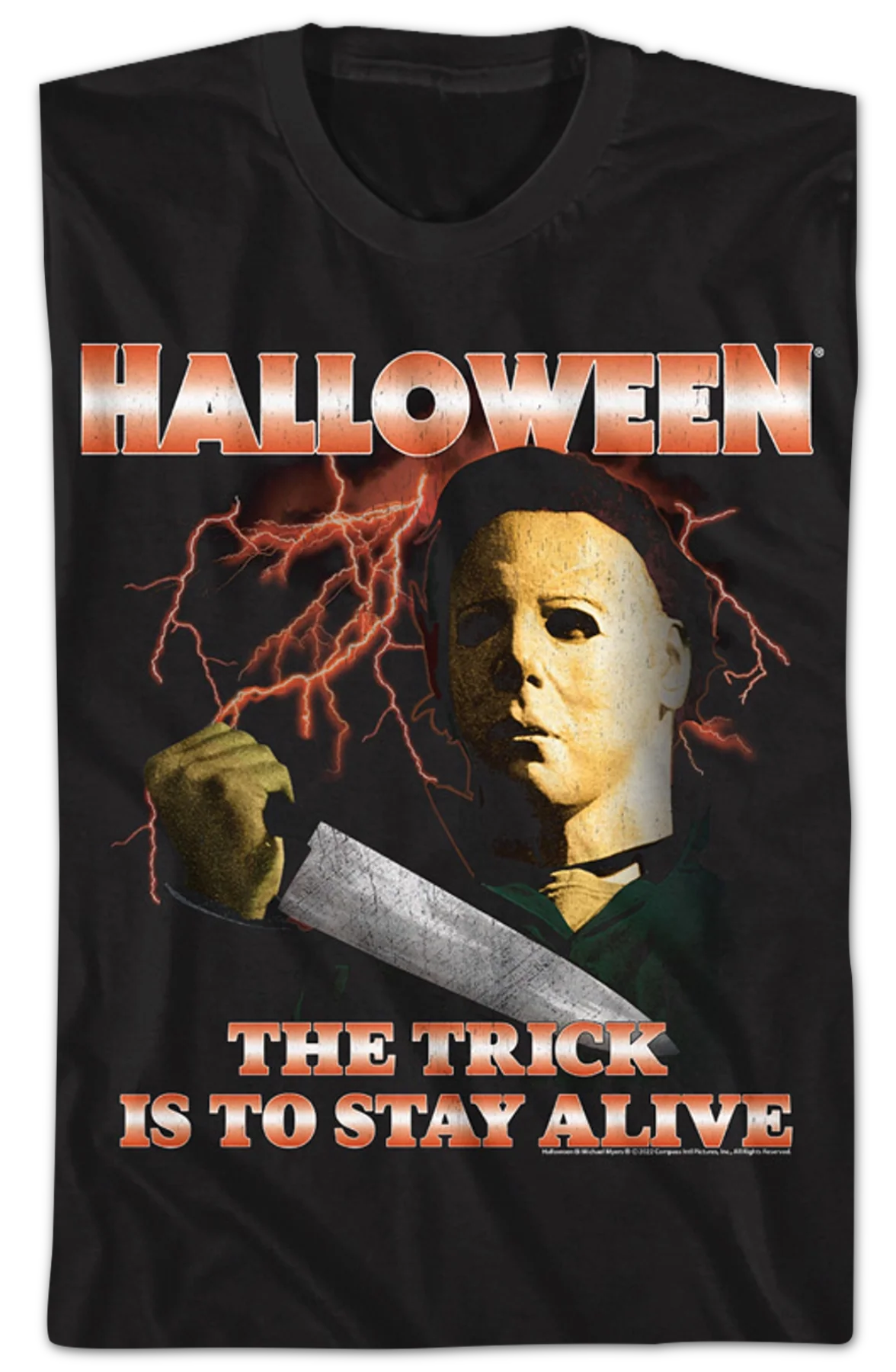 Michael Myers Lightning Bolts Halloween T-Shirt - Image 2