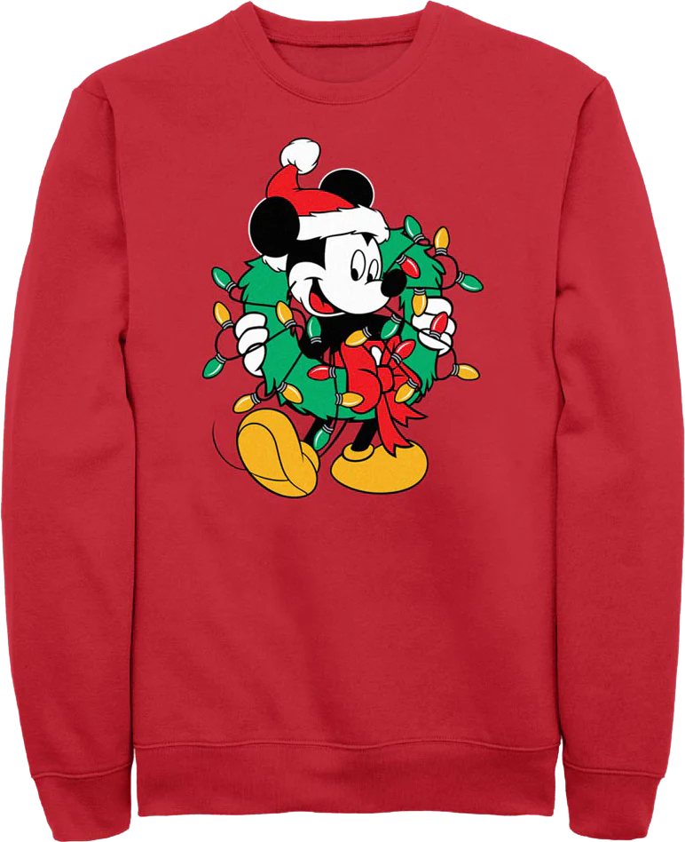 Mickey Mouse Christmas Wreath Disney Sweatshirt