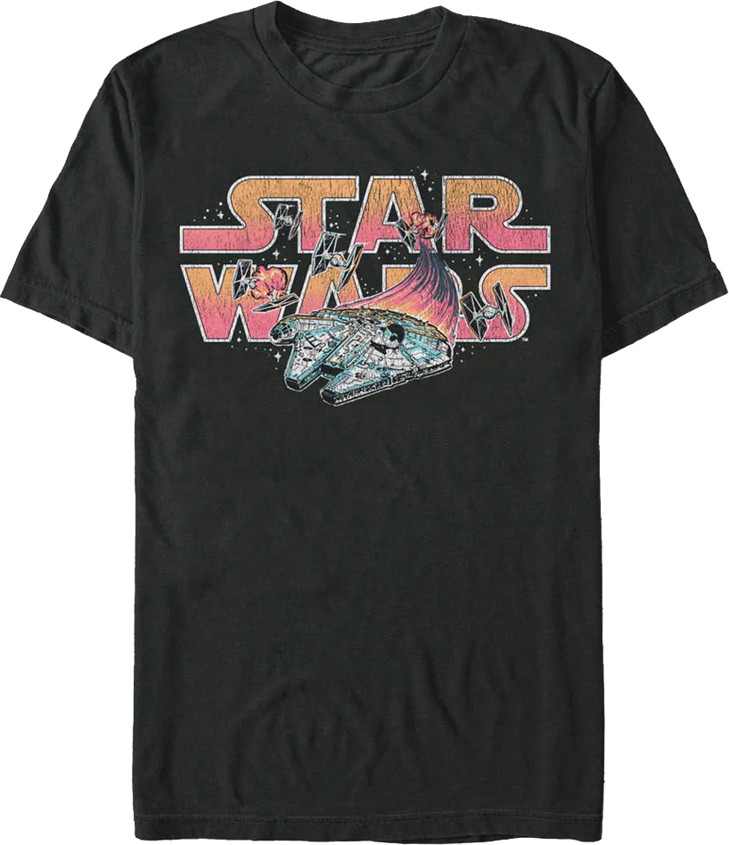 Millennium Falcon Flames Star Wars T-Shirt