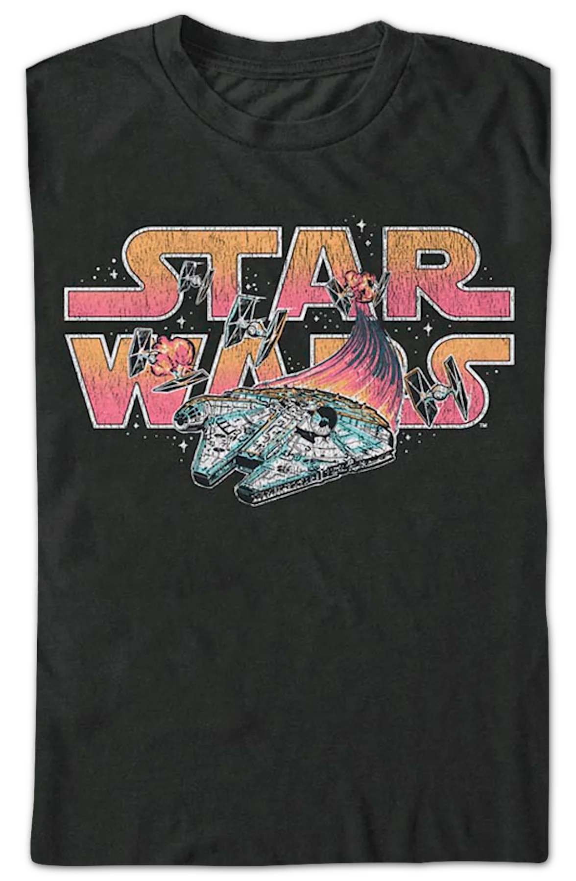 Millennium Falcon Flames Star Wars T-Shirt - Image 2
