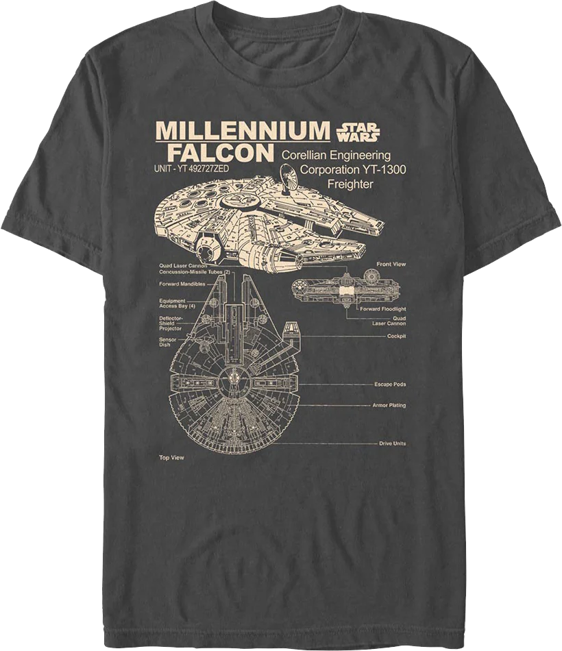 Millennium Falcon Views Star Wars T-Shirt