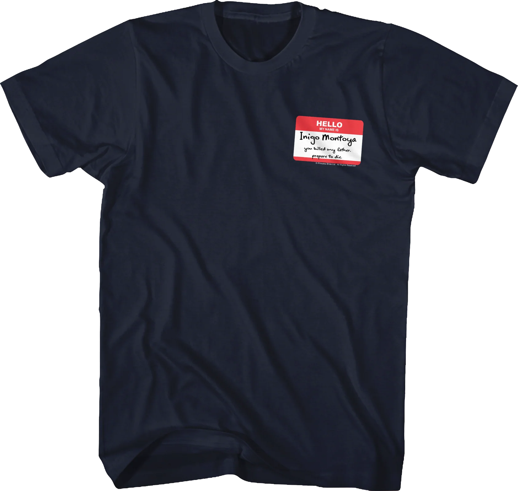 Navy Hello My Name Is Inigo Montoya Princess Bride T-Shirt