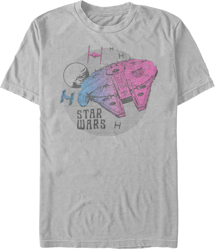 Neon Millennium Falcon Star Wars T-Shirt