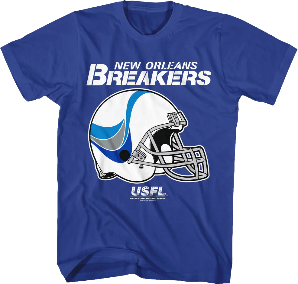 New Orleans Breakers Logo & Helmet USFL T-Shirt