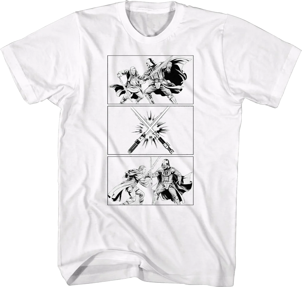 Obi-Wan Kenobi vs Darth Vader Sketch Star Wars T-Shirt