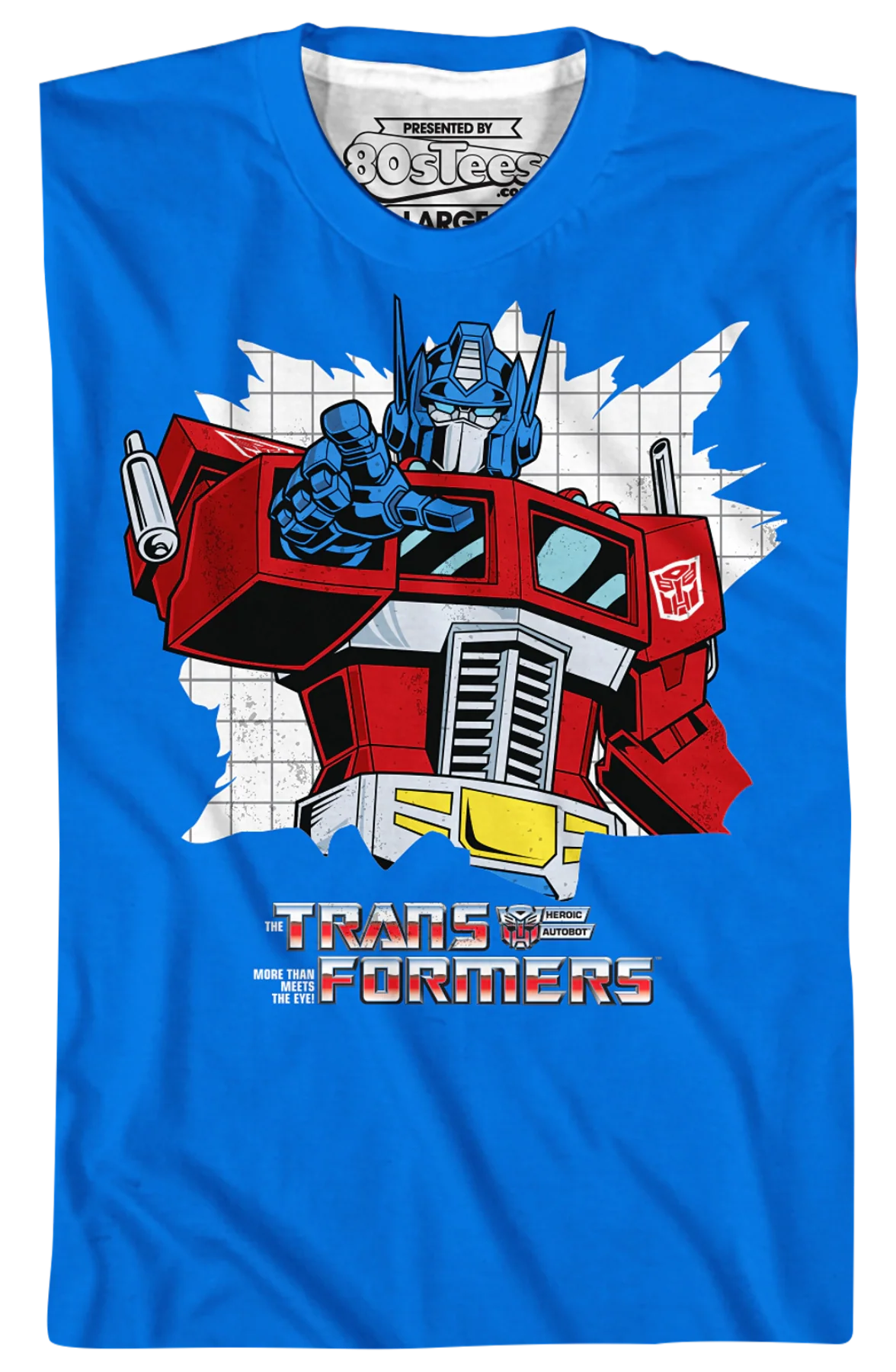 Optimus Prime Vintage Striped Sleeve Transformers T-Shirt - Image 2