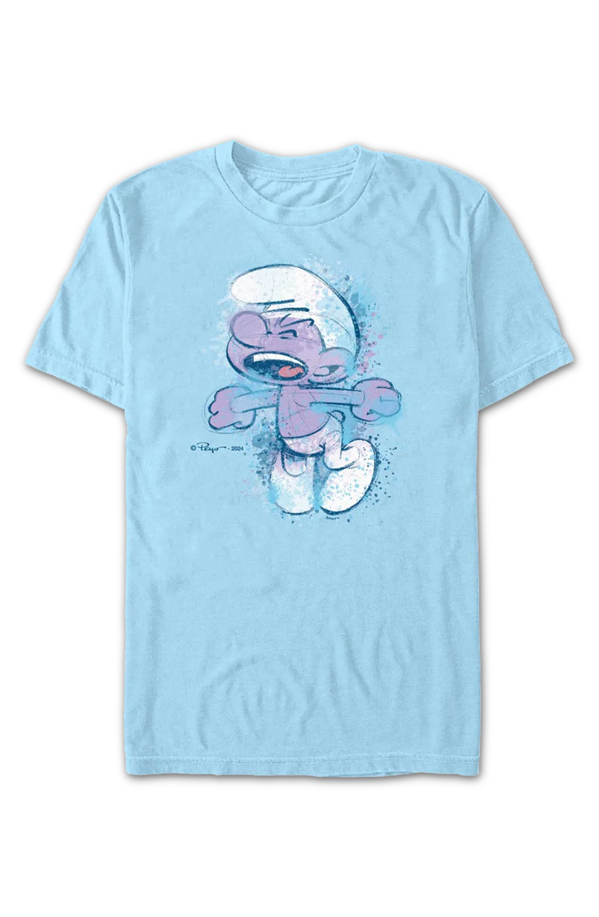 Paint Splatter Purple Smurf T-Shirt - Image 2
