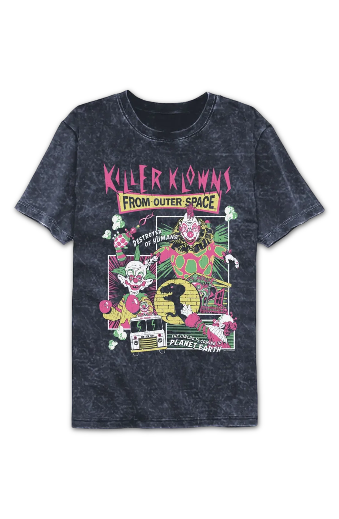 Panel Collage Killer Klowns From Outer Space Mineral Wash T-Shirt - Image 2