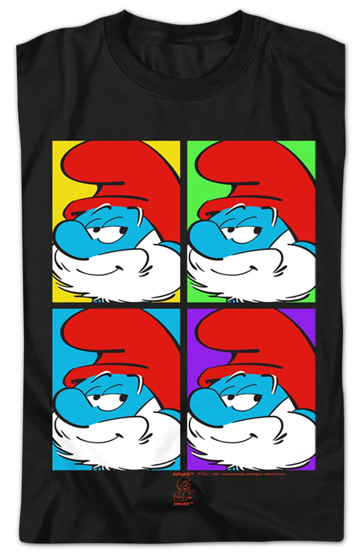 Papa Smurf Pop Art Smurfs T-Shirt - Image 2