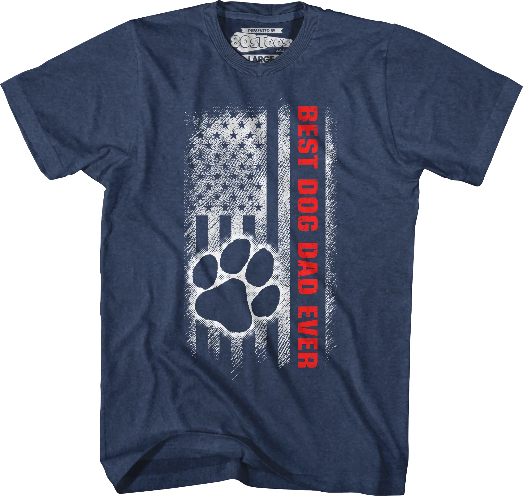 Paw & Flag Best Dog Dad Ever T-Shirt - Image 5