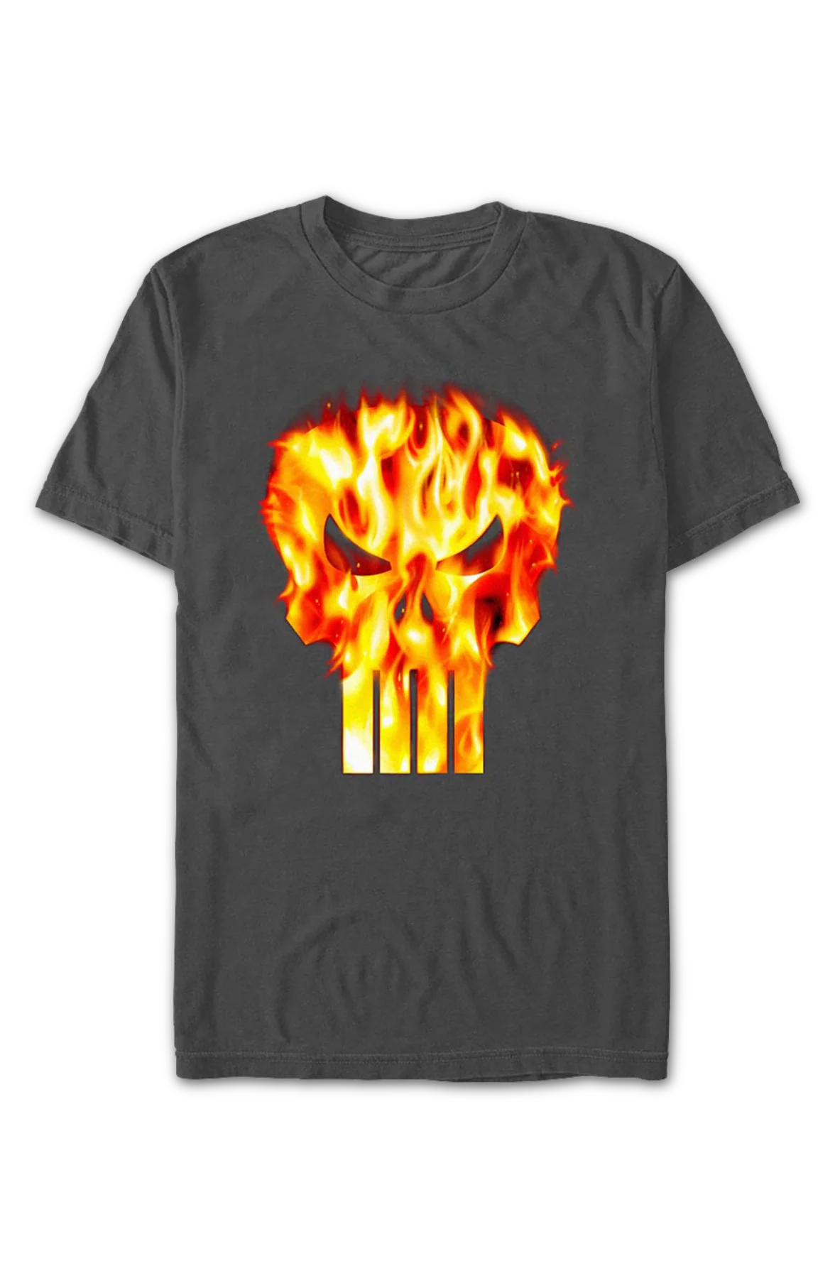 Punisher Flaming Skull Logo Marvel Comics T-Shirt - Image 2