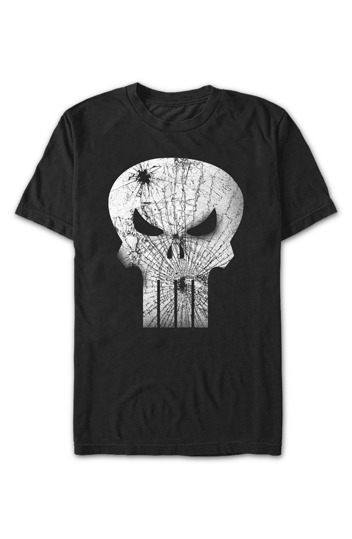 Punisher Fractured Skull Logo Marvel Comics T-Shirt - Image 2