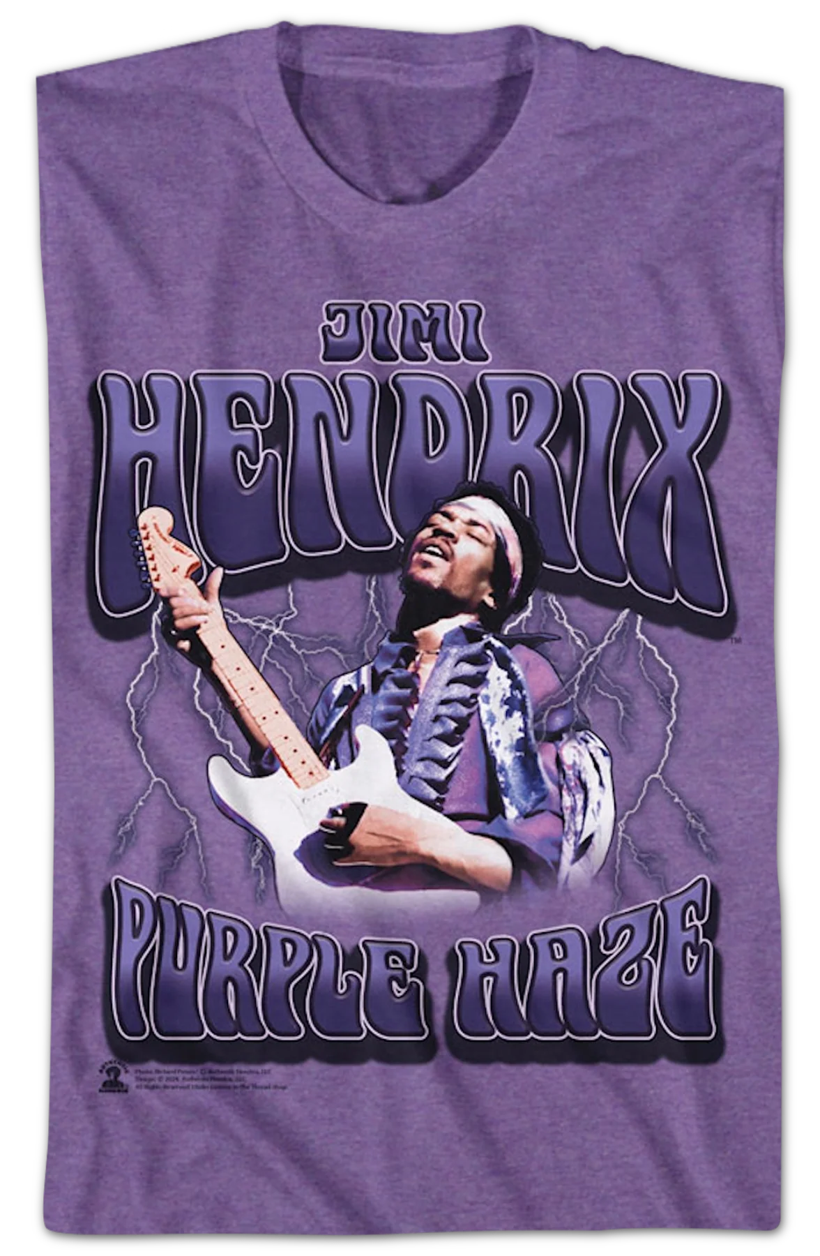 Purple Haze Lightning Jimi Hendrix T-Shirt - Image 2