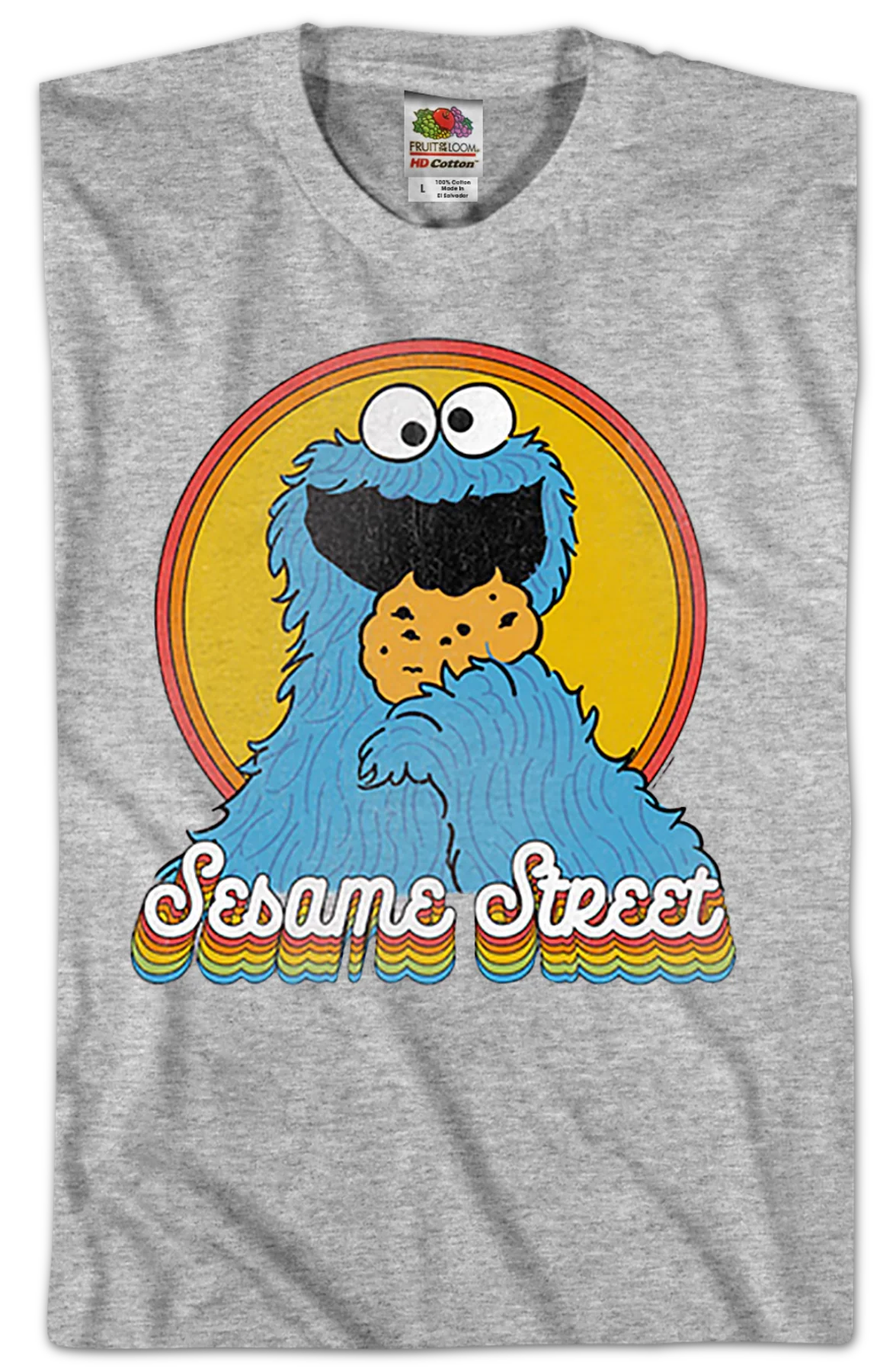 Retro Cookie Monster Sesame Street T-Shirt - Image 2