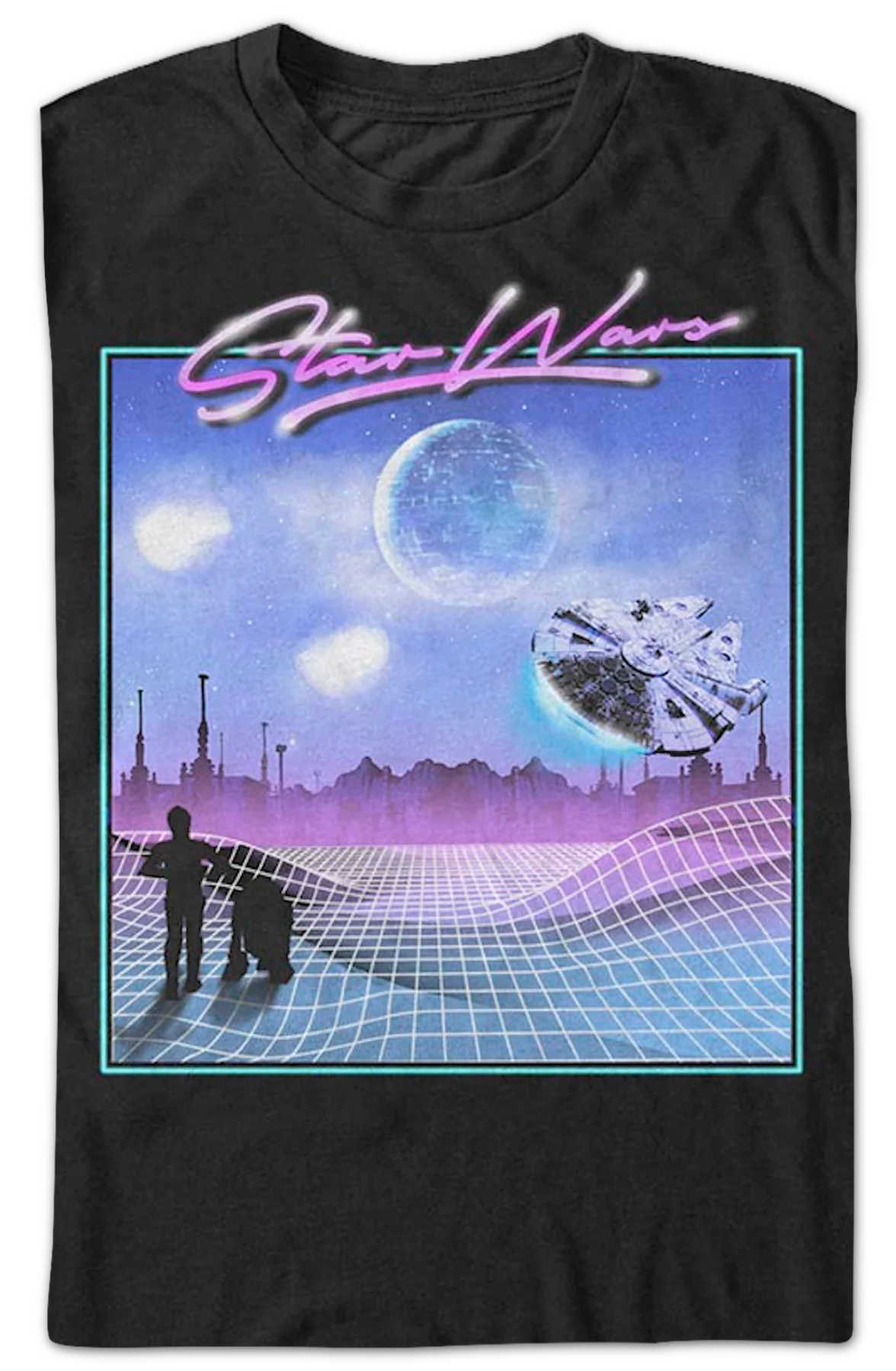 Retro Millennium Falcon Flight Star Wars T-Shirt - Image 2