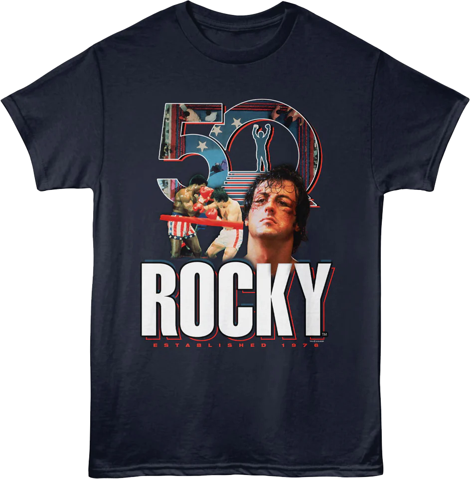 Rocky Balboa vs. Apollo Creed 50th Anniversary Rocky T-Shirt