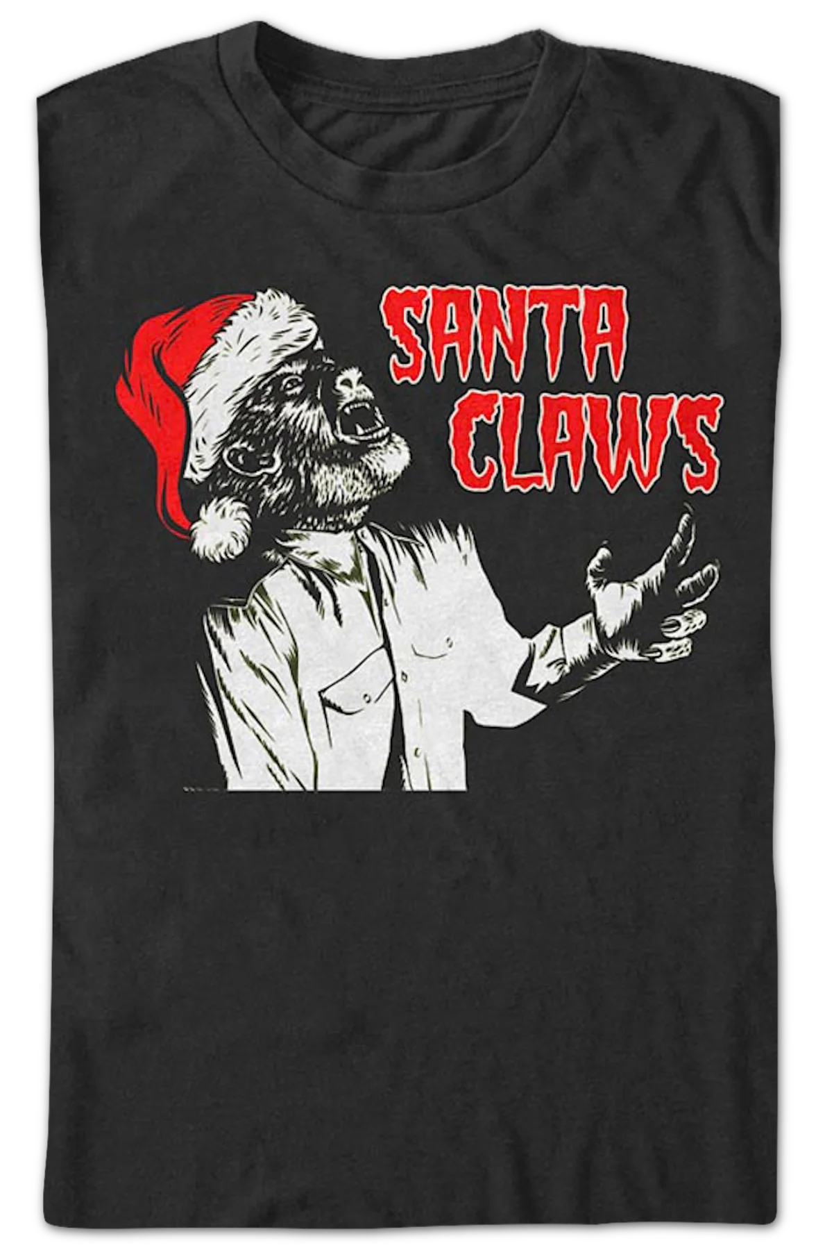 Santa Claws Wolf Man T-Shirt - Image 2