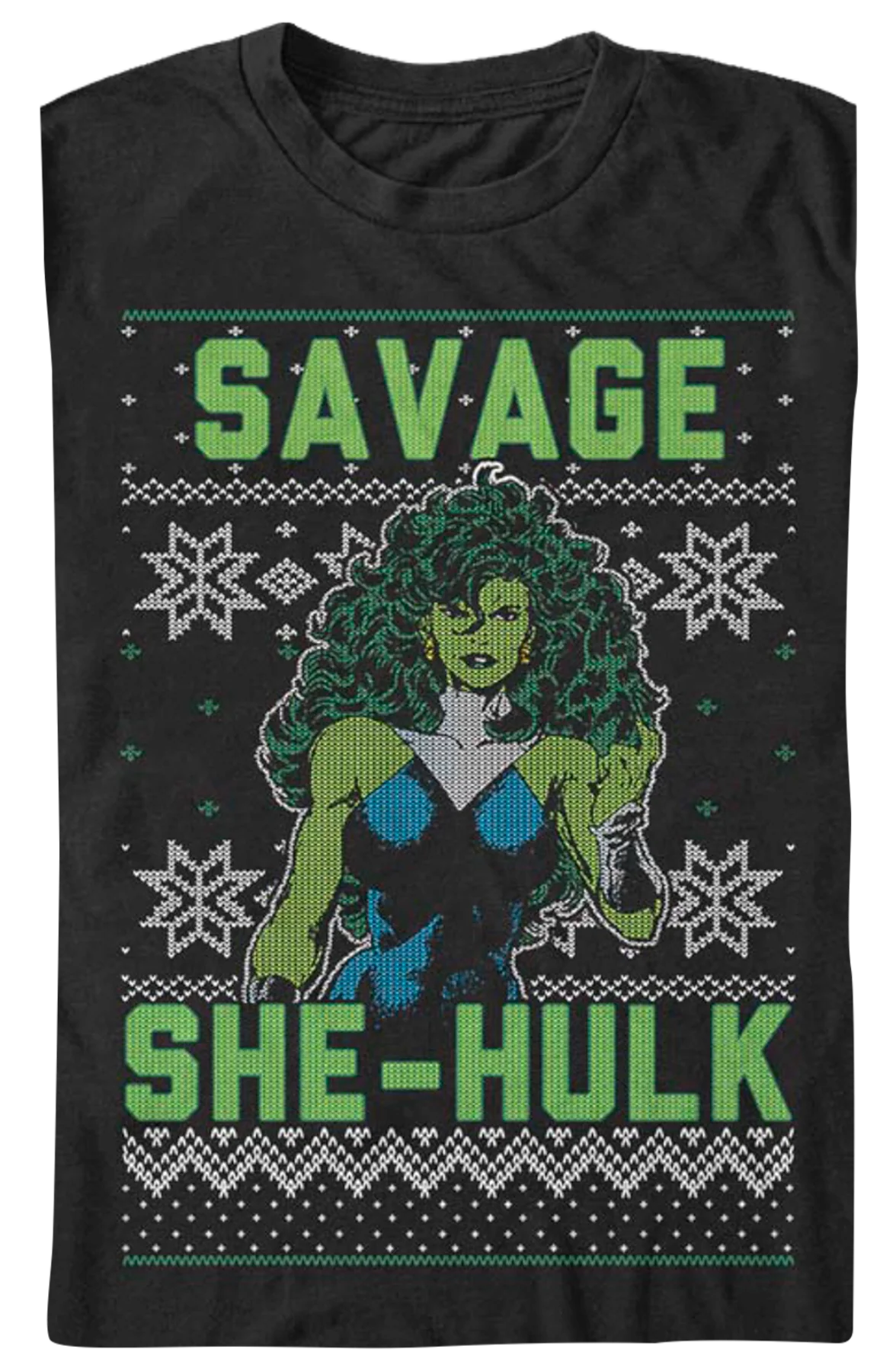 She-Hulk Ugly Faux Knit Marvel Comics T-Shirt - Image 2