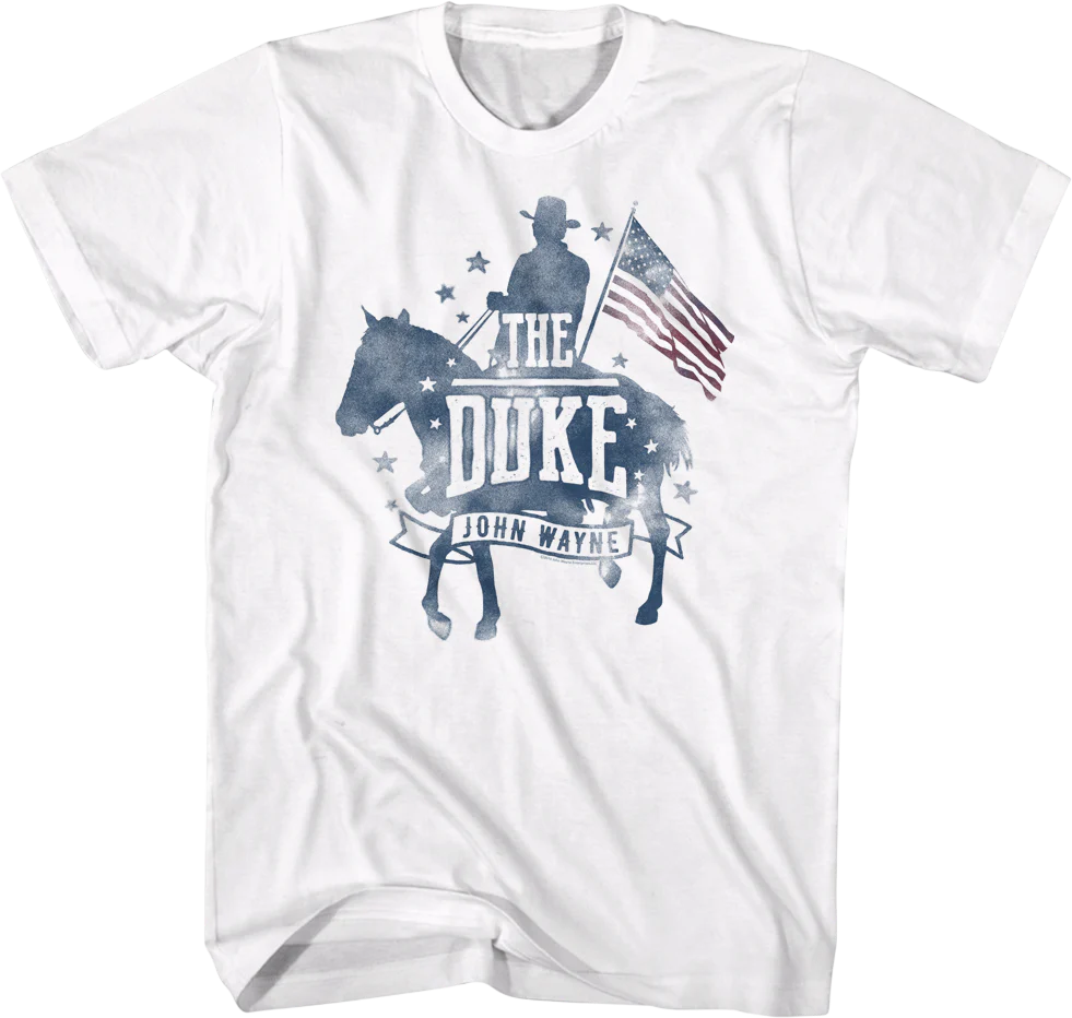 Silhouette & Flag John Wayne T-Shirt