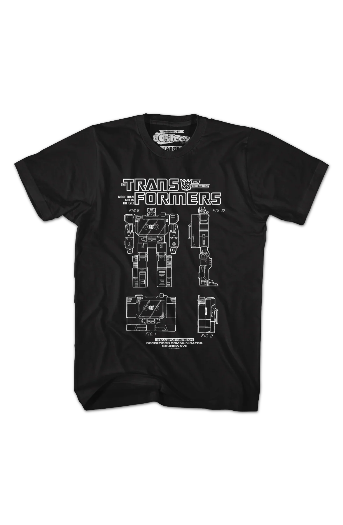 Soundwave Action Figure Patent Transformers T-Shirt - Image 2