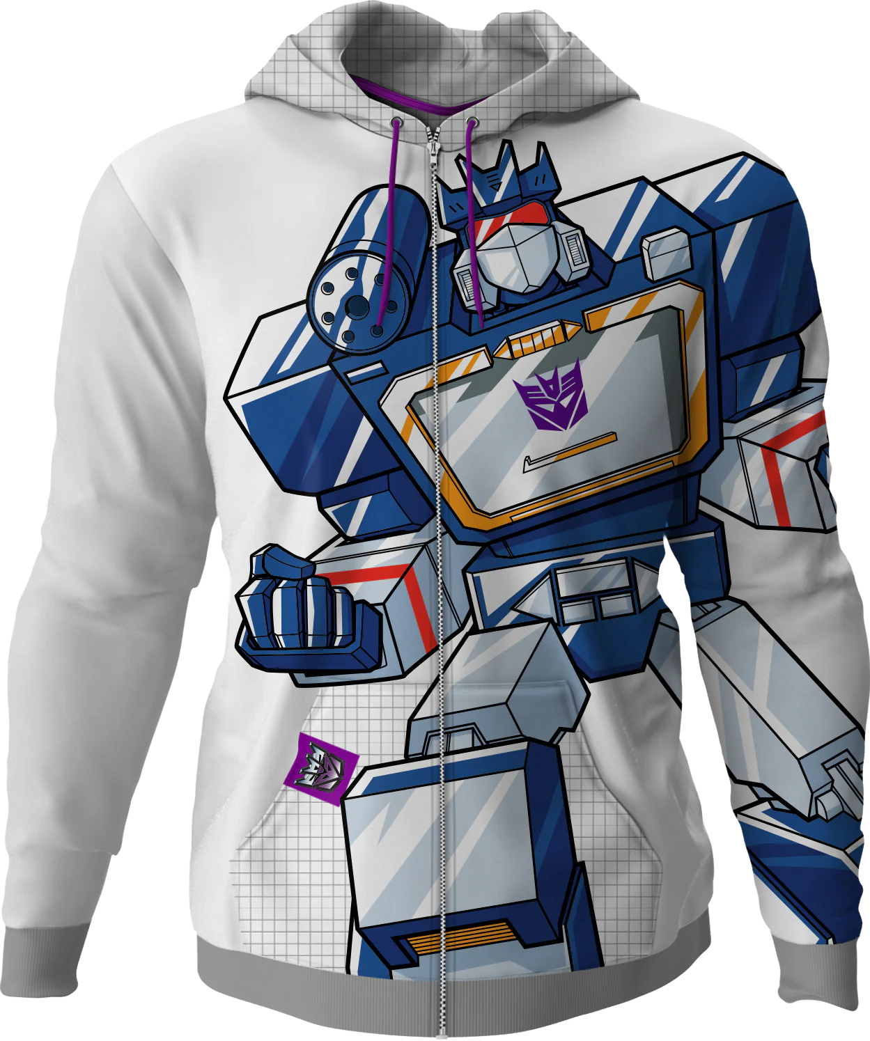 Soundwave Transformers Premium Zippered Hoodie