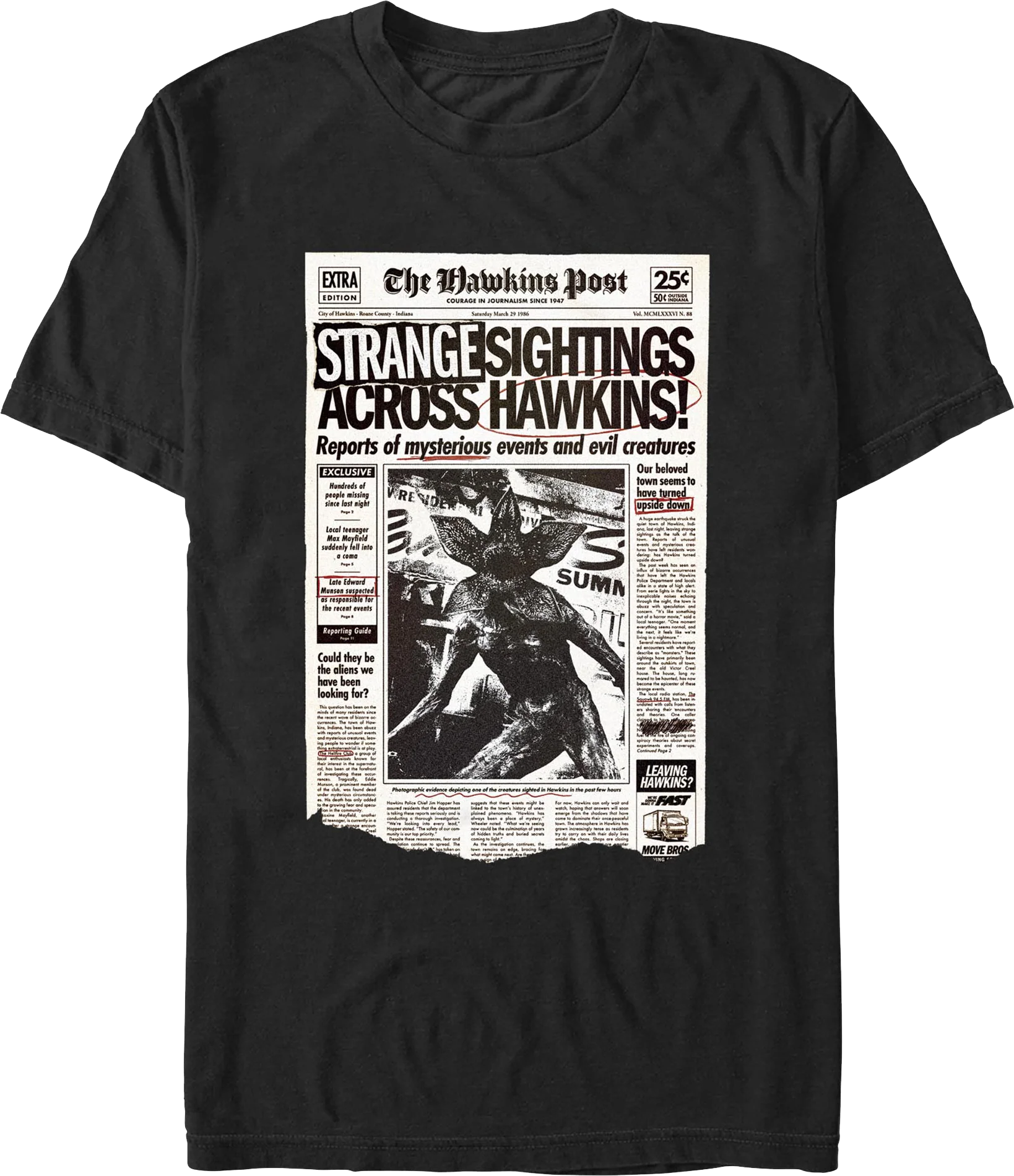 Strange Sightings Across Hawkins Stranger Things T-Shirt