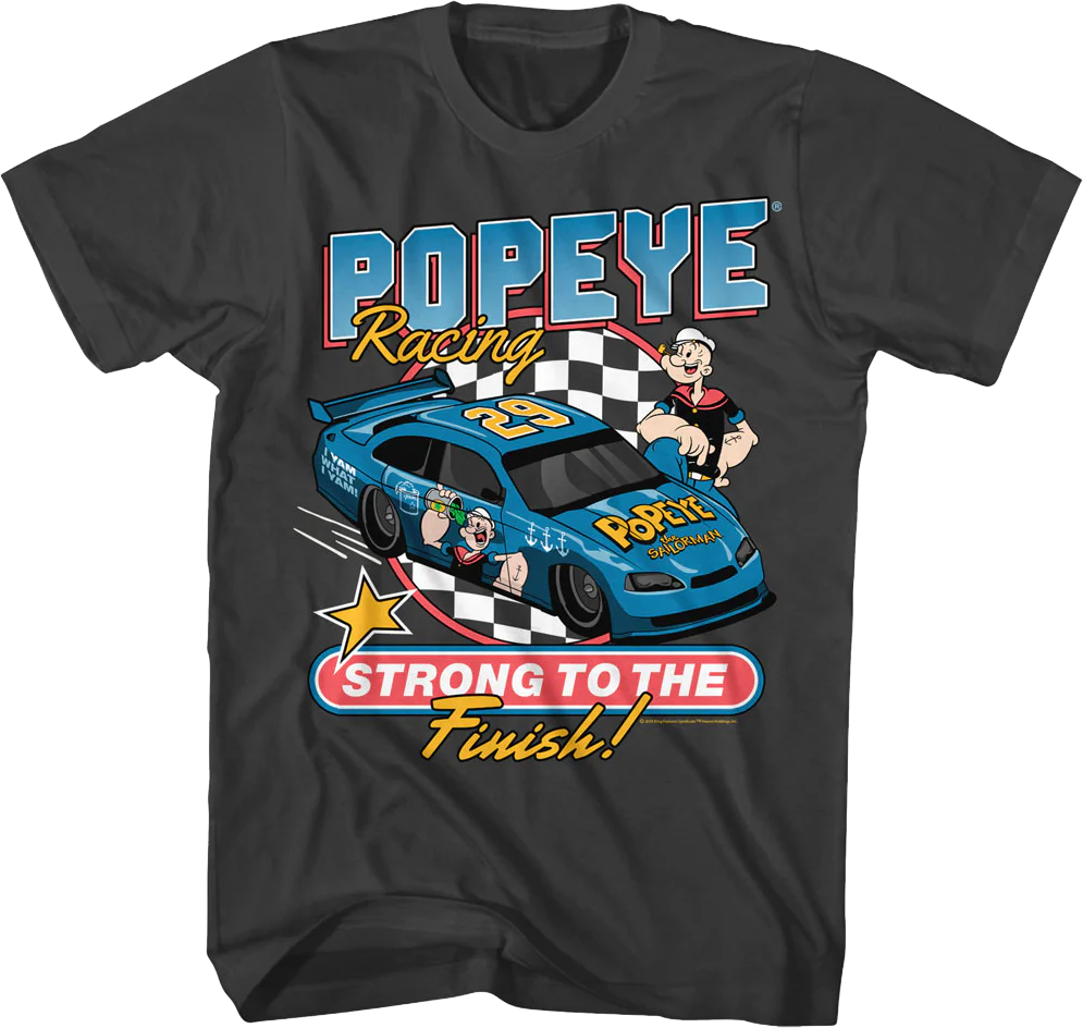 Strong To The Finish Racing Popeye T-Shirt
