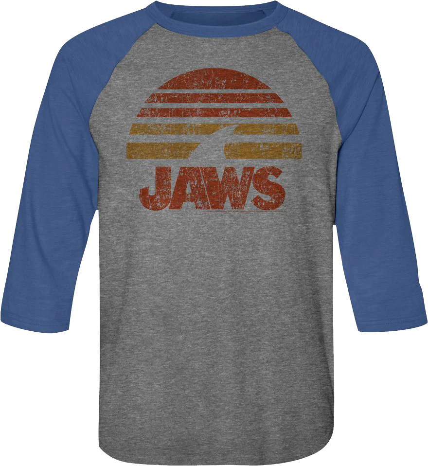 Sunset Fin Jaws Raglan Baseball Shirt