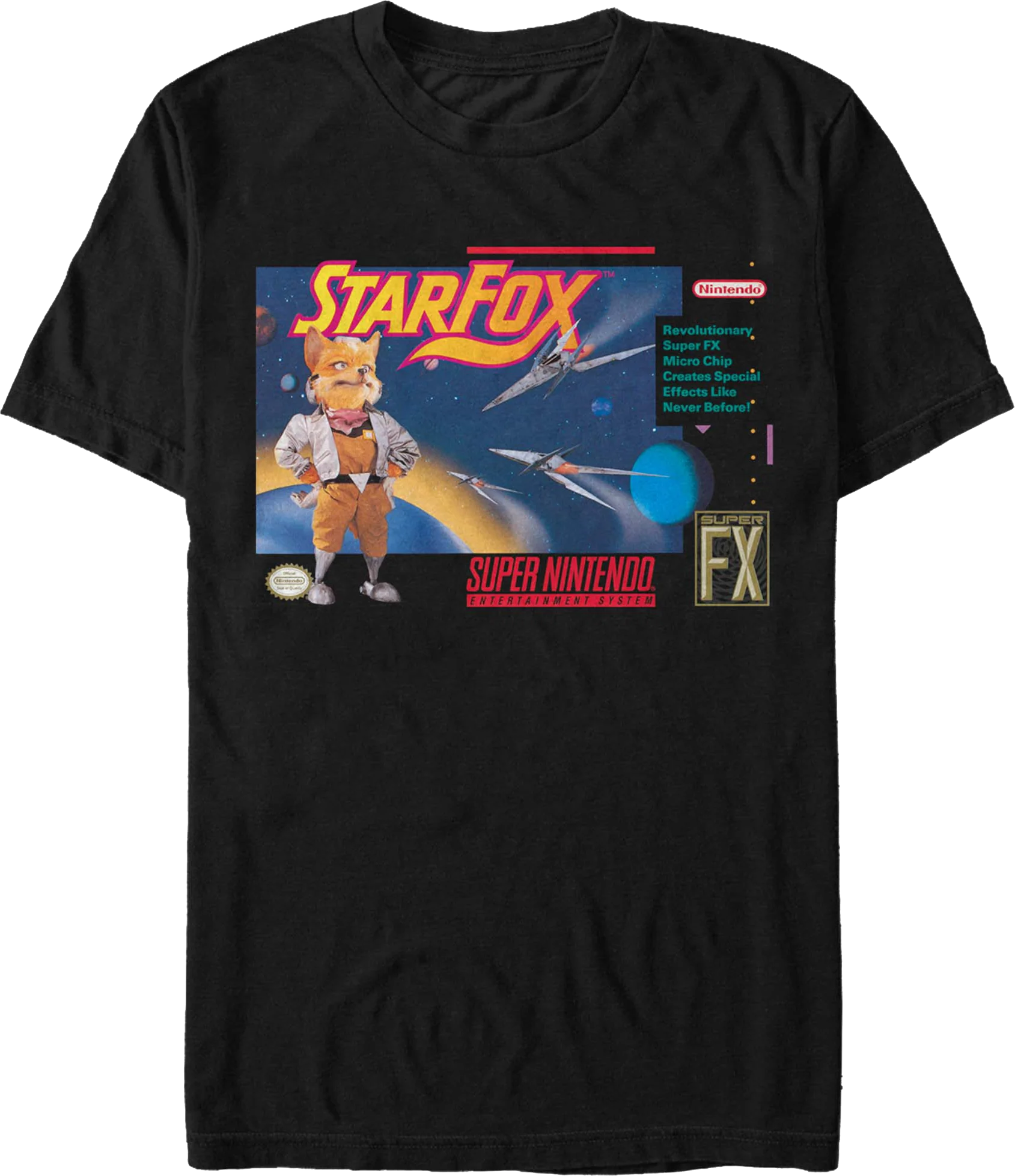 Super Nintendo Box Art Star Fox T-Shirt