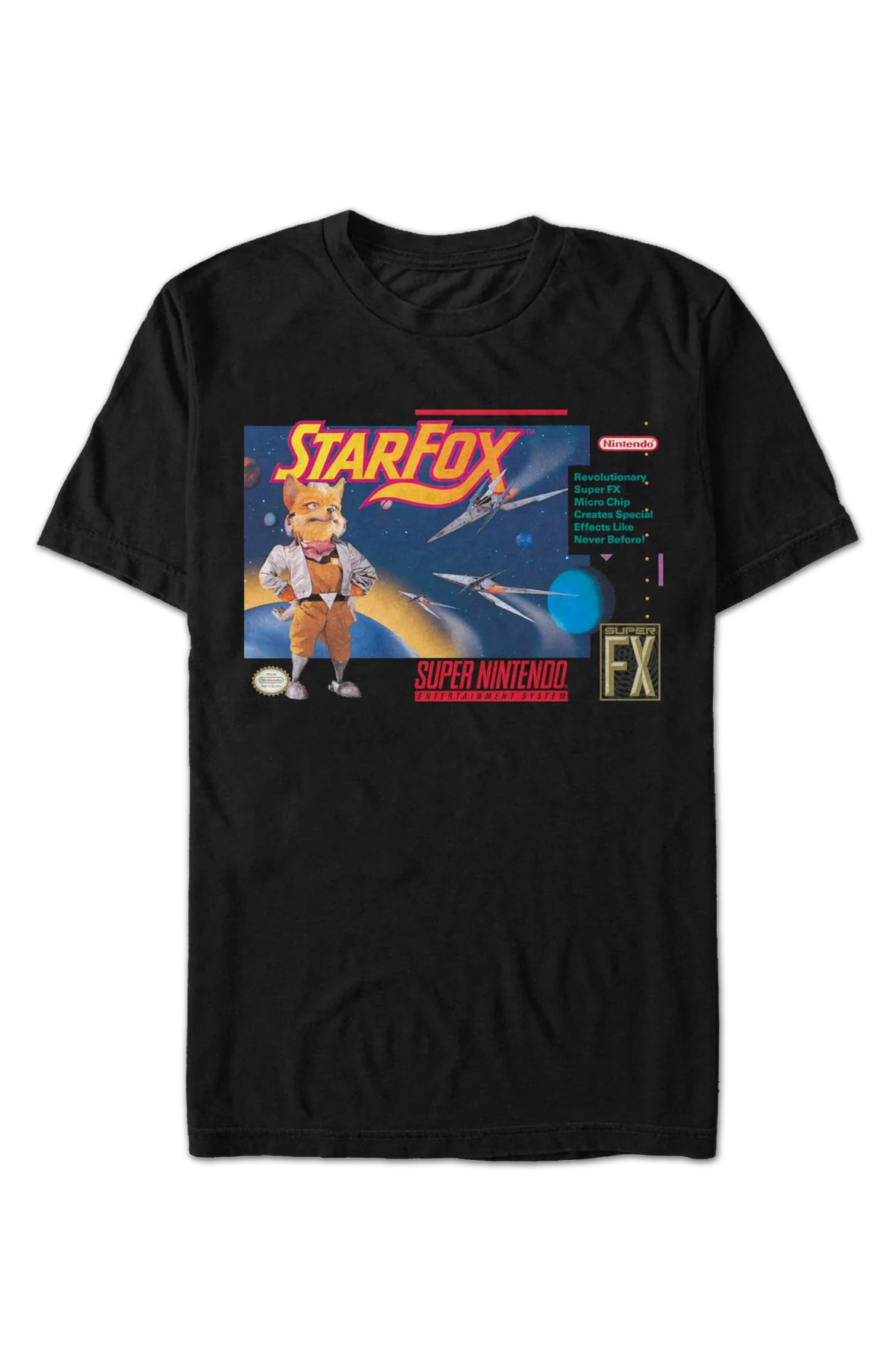 Super Nintendo Box Art Star Fox T-Shirt - Image 2