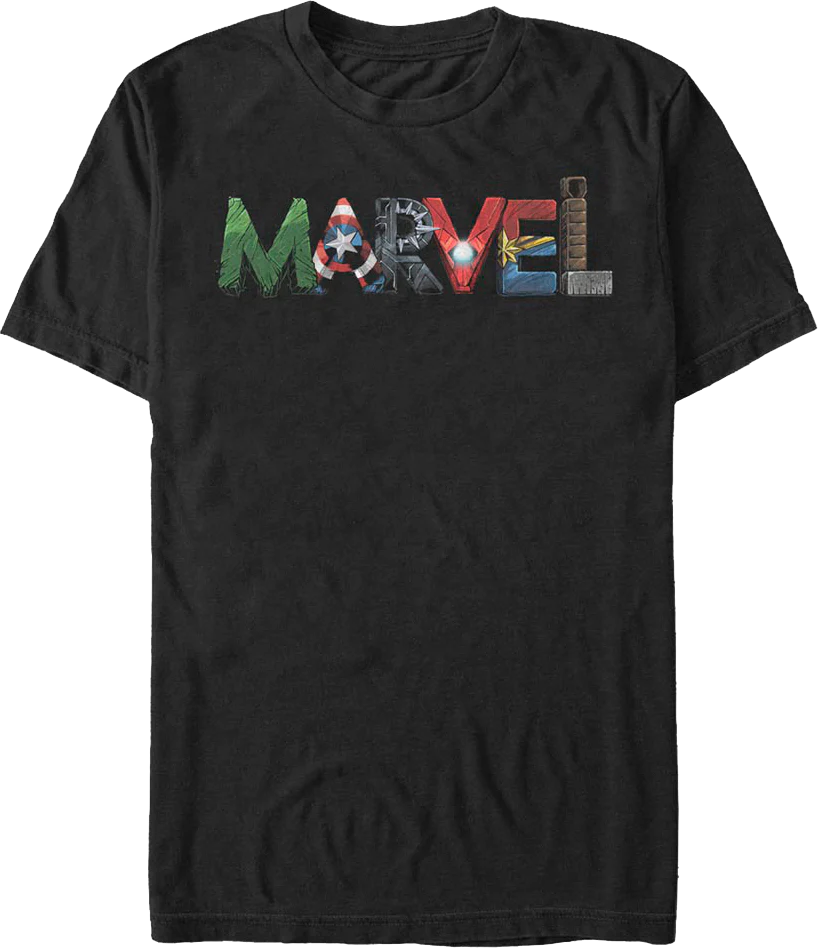 Superhero Letters Logo Marvel Comics T-Shirt