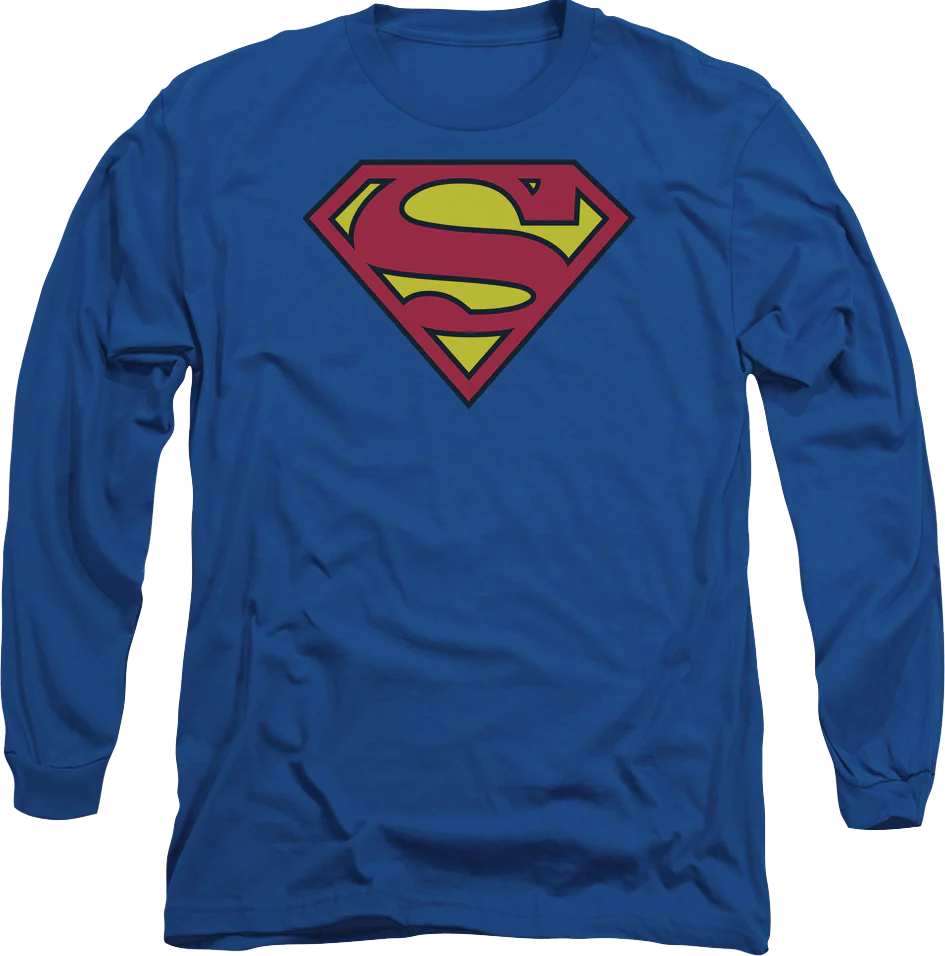 Superman Classic Logo DC Comics Long Sleeve Shirt