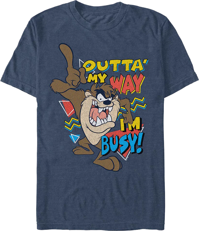 Tasmanian Devil Outta My Way I'm Busy Looney Tunes T-Shirt