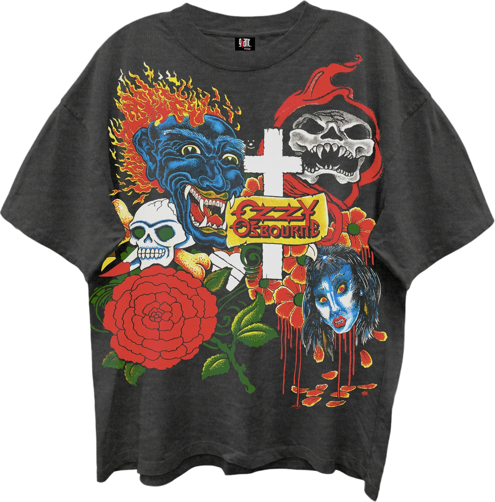 Tattoo Collage Ozzy Osbourne Oversized T-Shirt