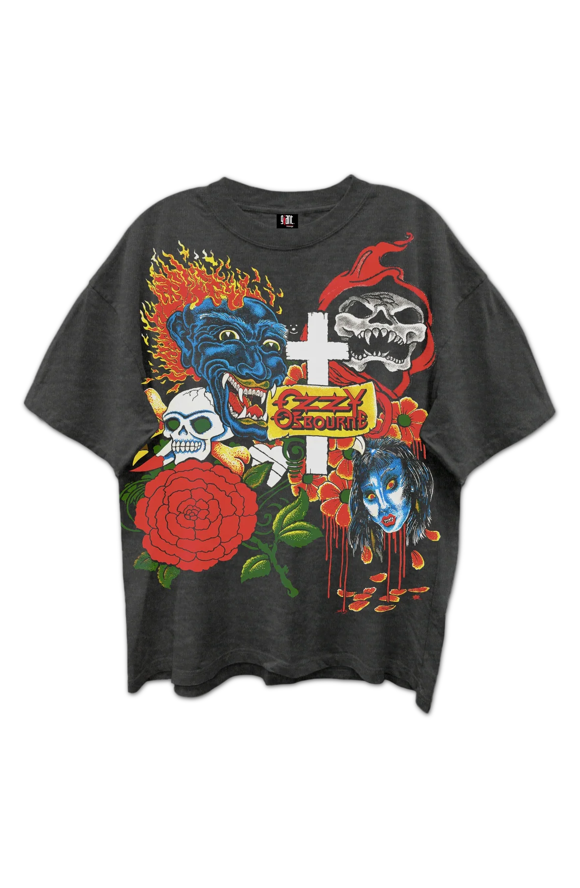 Tattoo Collage Ozzy Osbourne Oversized T-Shirt - Image 2