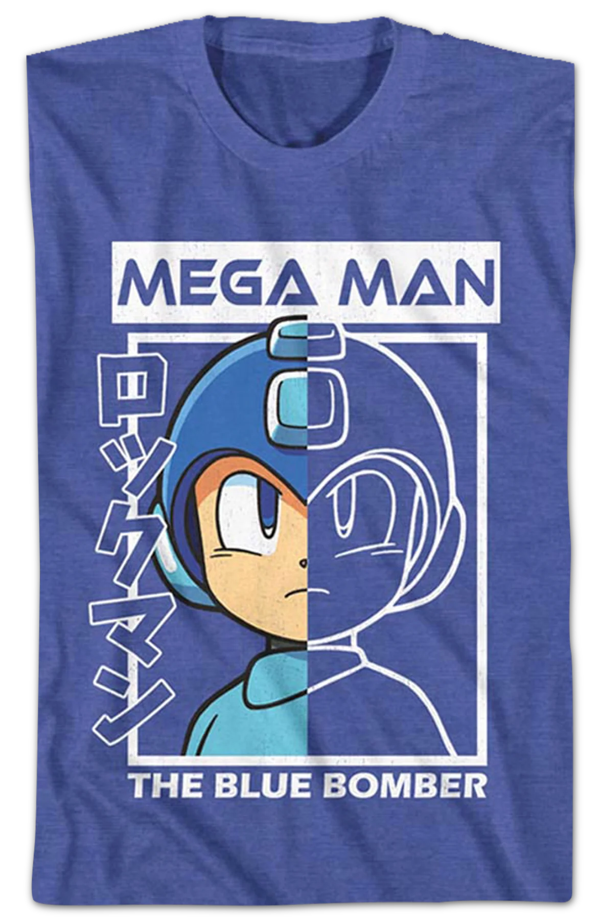 The Blue Bomber Outline Mega Man T-Shirt - Image 2