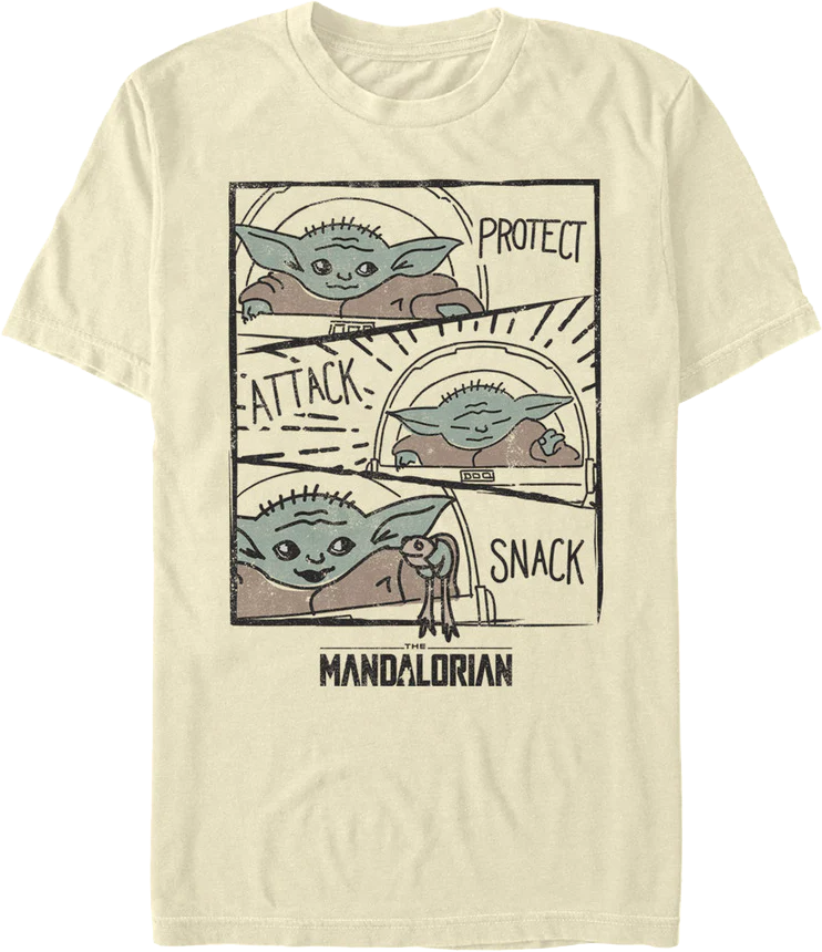 The Child Protect Attack Snack Star Wars The Mandalorian T-Shirt