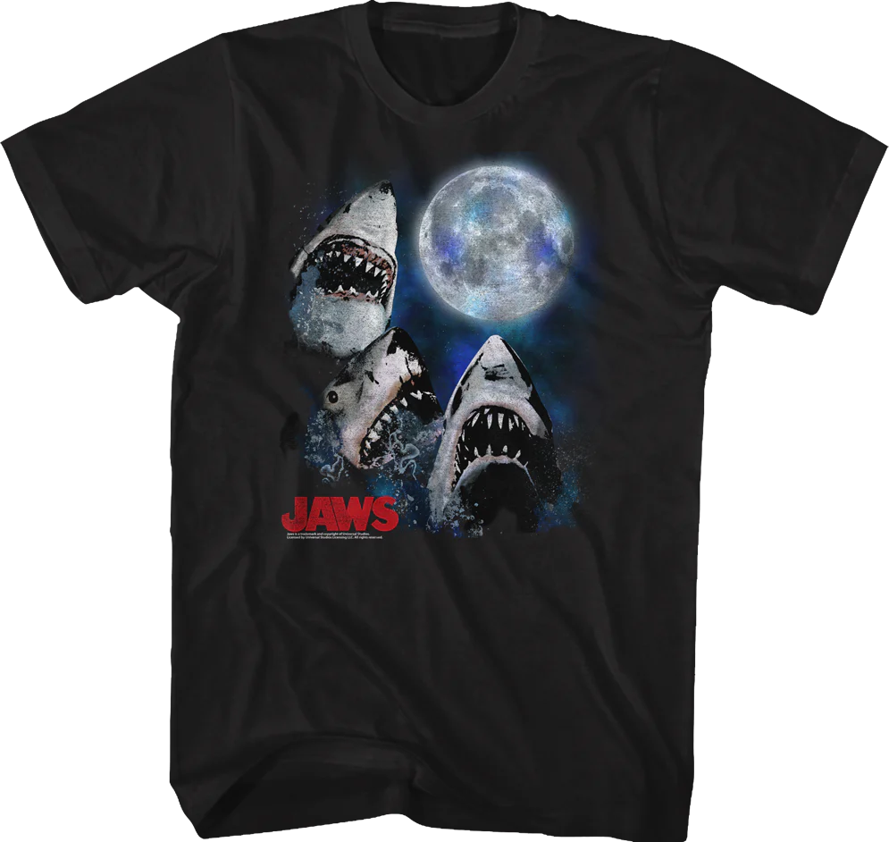 Three Shark Moon Jaws T-Shirt