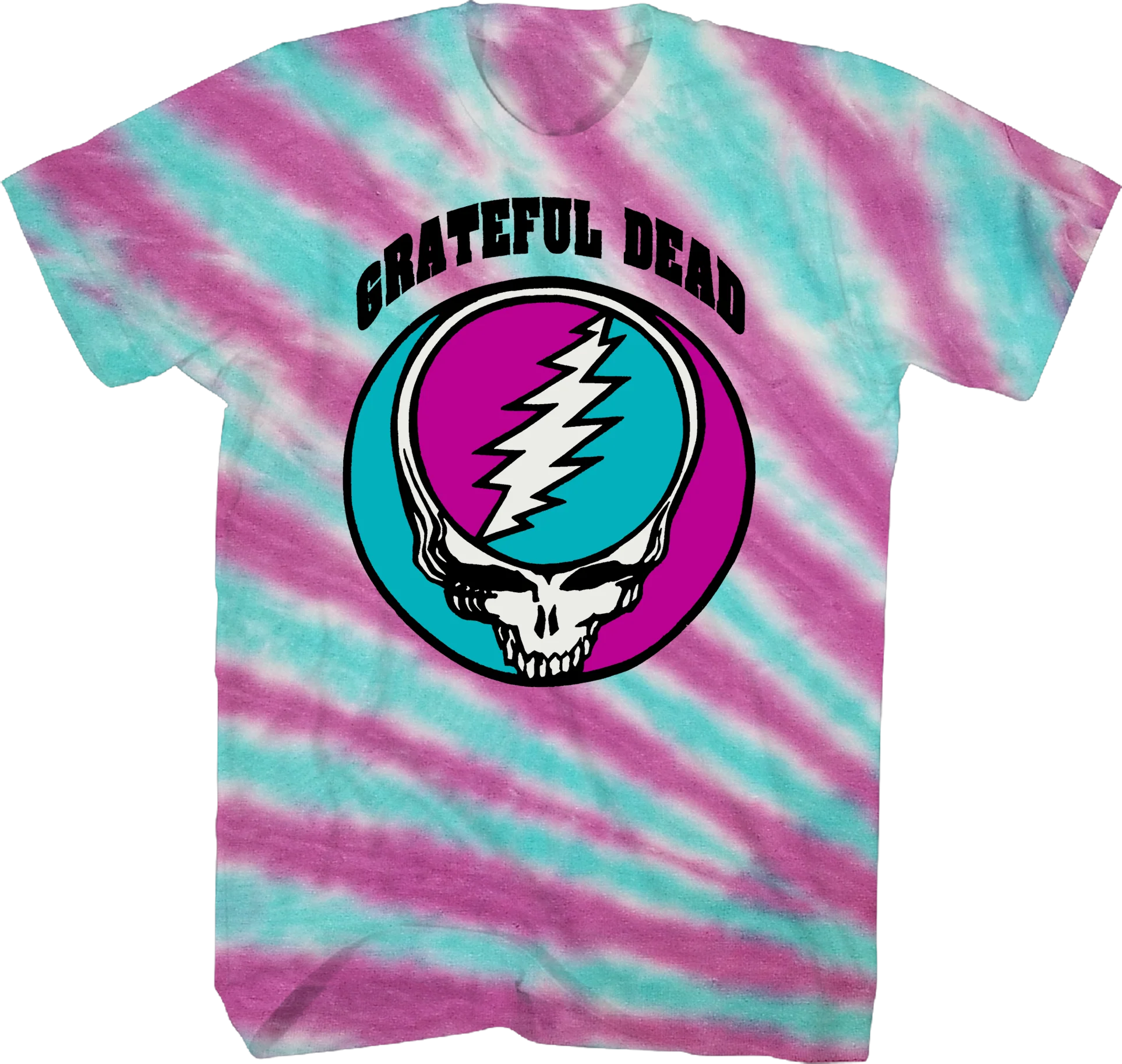 Tie Dye Lightning Skull Logo Grateful Dead T-Shirt