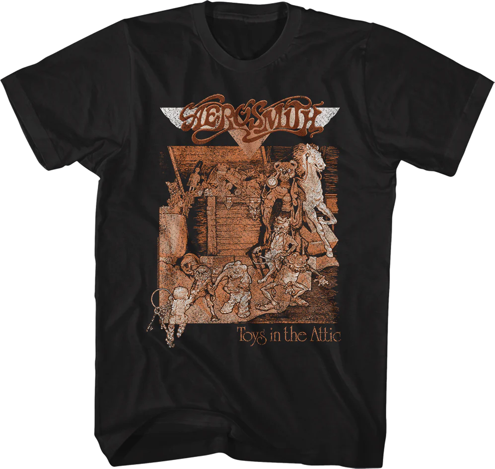 Toys In The Attic Cover & Track List Aerosmith T-Shirt