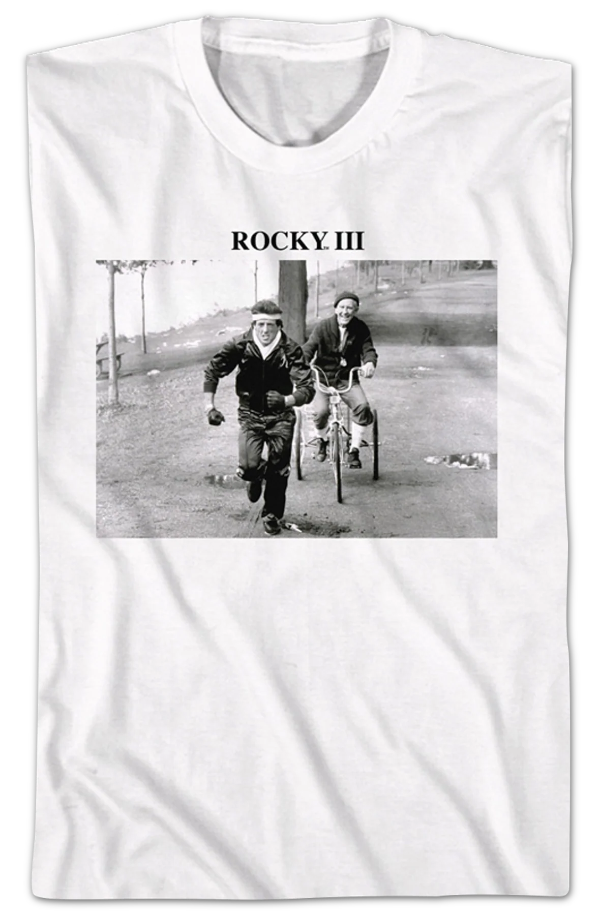 Training Black And White Photo Rocky III T-Shirt - Image 2