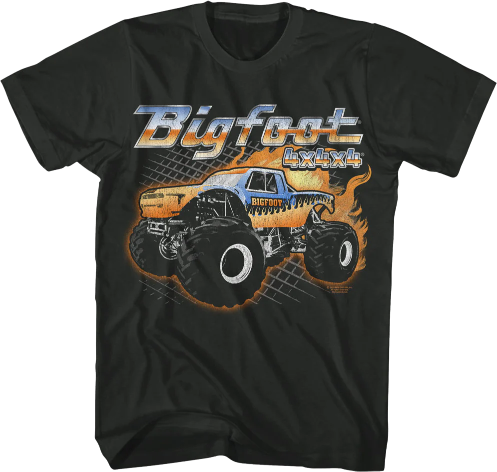 Truck On Fire Bigfoot T-Shirt